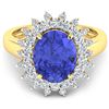 Image 1 : 14KT Yellow Gold 3.43ct Tanzanite and Diamond Ring