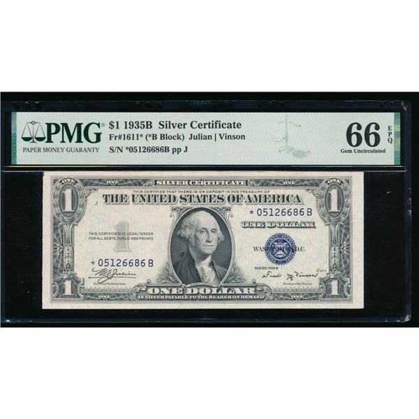 1935B $1 Silver Certificate PMG 66EPQ
