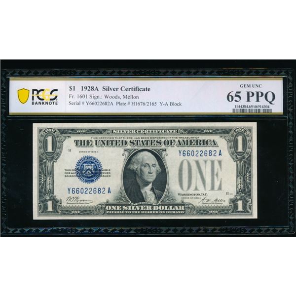 1928A $1 Silver Certificate PCGS 65PPQ