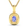 Image 2 : 14KT Yellow Gold 1.09ct Tanzanite and Diamond Pendant with Chain