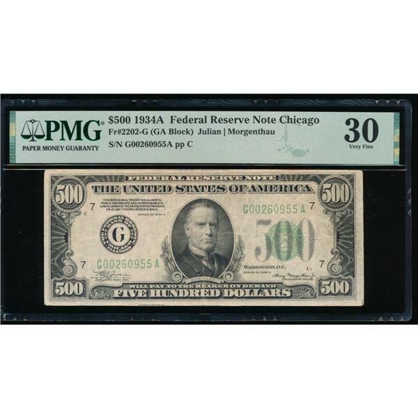 1934A $500 Chicago FRN PMG 30