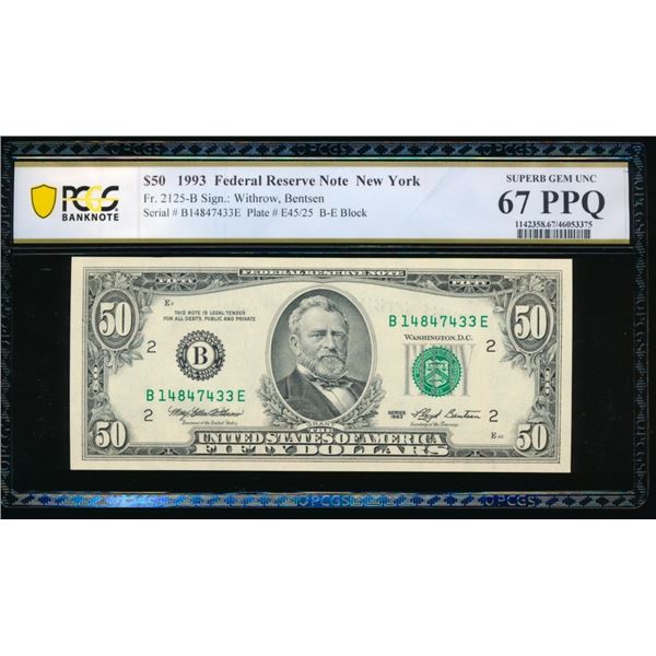 1993 $50 New York FRN PCGS 67PPQ