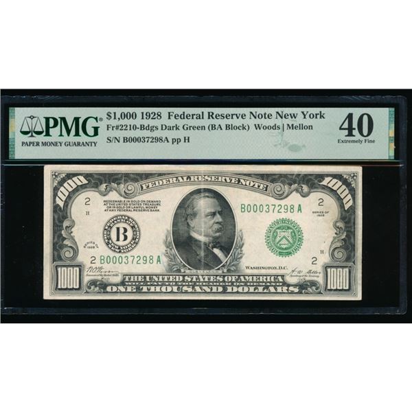 1928 $1000 New York FRN PMG 40