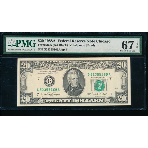 1988A $20 Chicago FRN PMG 67EPQ