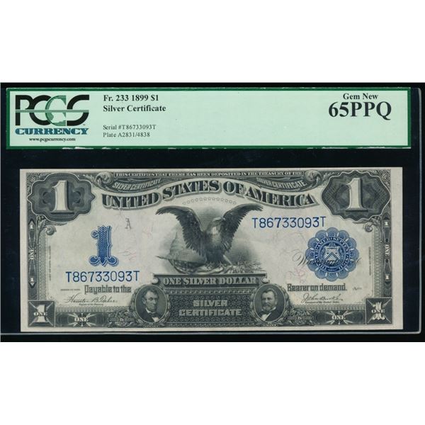 1899 $1 Black Eagle Silver Certificate PCGS 65PPQ