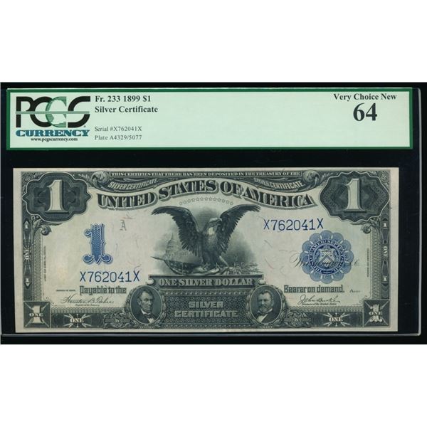 1899 $1 Black Eagle Silver Certificate PCGS 64