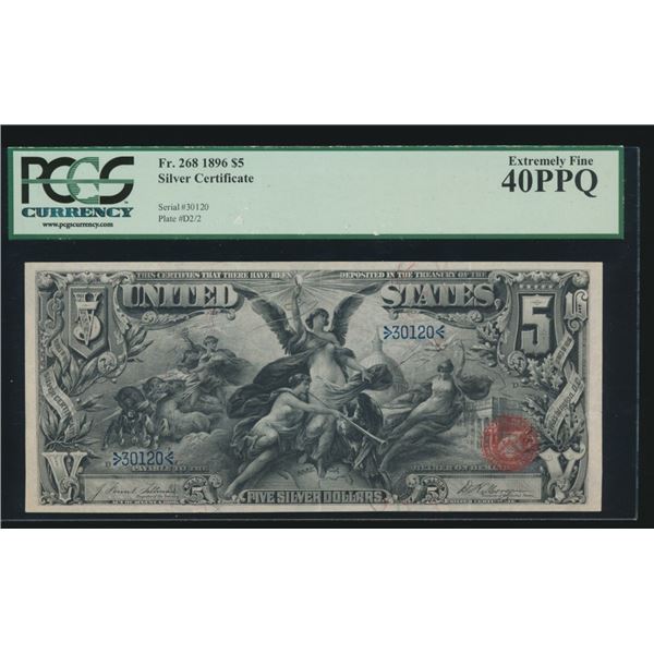 1896 $5 Educational Silver Certificate PCGS 40PPQ