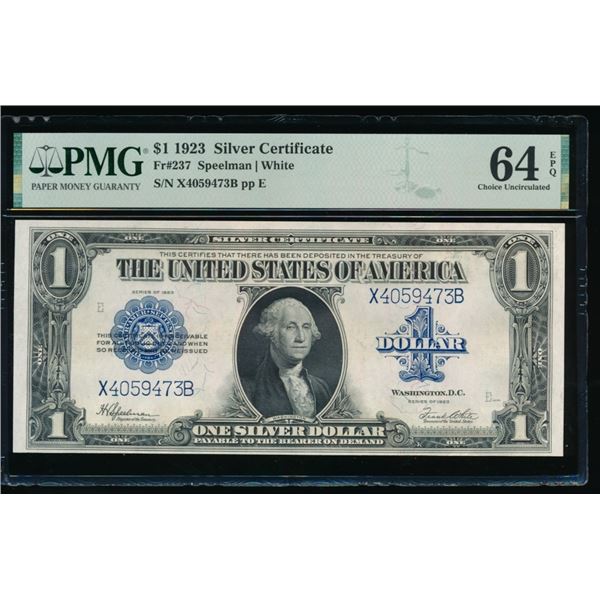 1923 $1 Silver Certificate PMG 64EPQ