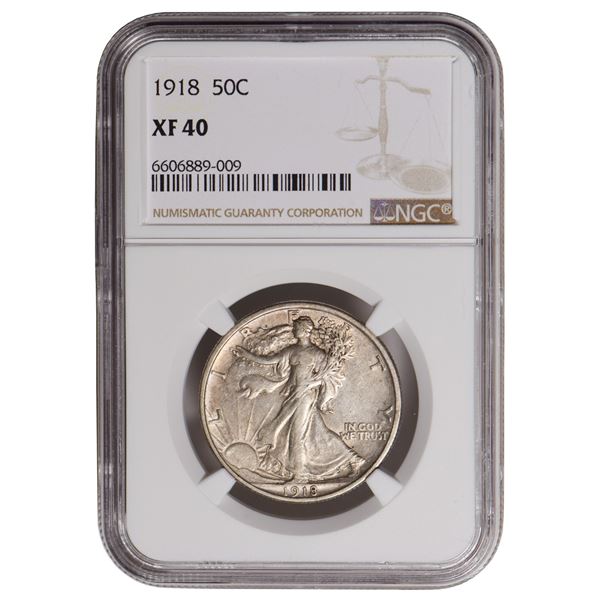 1918 Walking Liberty Half Dollar NGC XF40