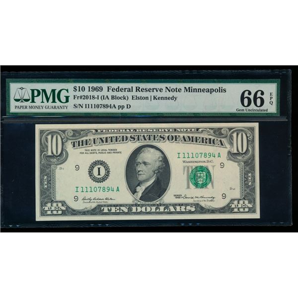 1969 $10 Minneapolis FRN PMG 66EPQ