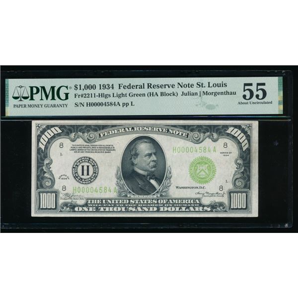 1934 $1000 St Louis FRN PMG 55