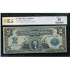 Image 1 : 1899 $2 Mini Porthole Silver Certificate PCGS 20