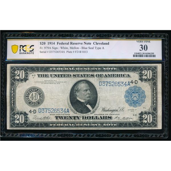 1920 $10 Cleveland FRN PCGS 30