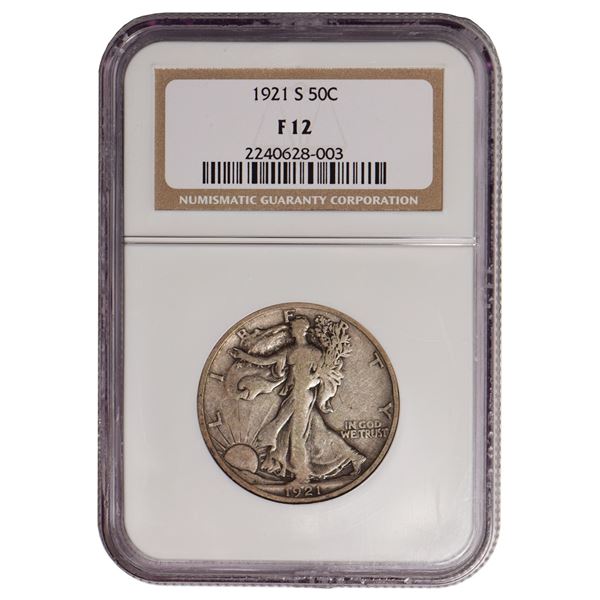 1921-S Walking Liberty Half Dollar NGC F12