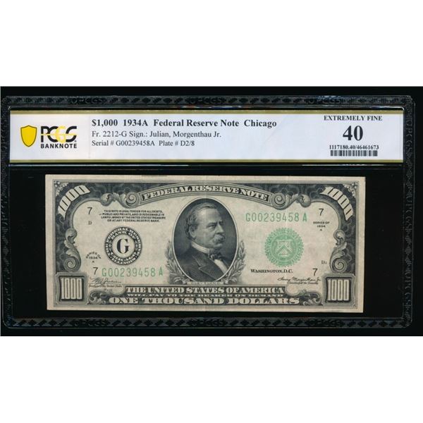 1934A $1000 Chicago FRN PCGS 40
