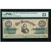 Image 1 : 1861 $50 T-16 Confederate PMG 25