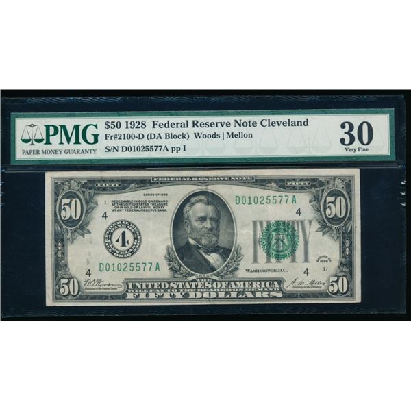 1928 $50 Cleveland FRN PMG 30