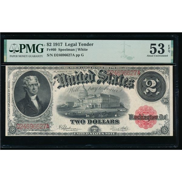 1917 $2 Legal Tender Note PMG 53EPQ