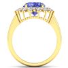 Image 4 : 14KT Yellow Gold 3.43ct Tanzanite and Diamond Ring