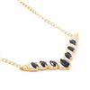 Image 2 : Plated 18KT Yellow Gold 2.67ctw Black Sapphire and Diamond Pendant with Chain