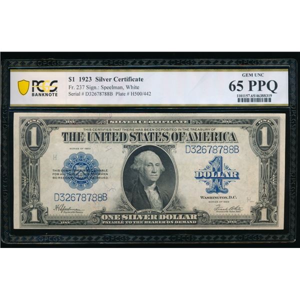 1923 $1 Silver Certificate PCGS 65PPQ