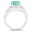 Image 3 : Rhodium Plated 4.70ct Emerald and Diamond Ring