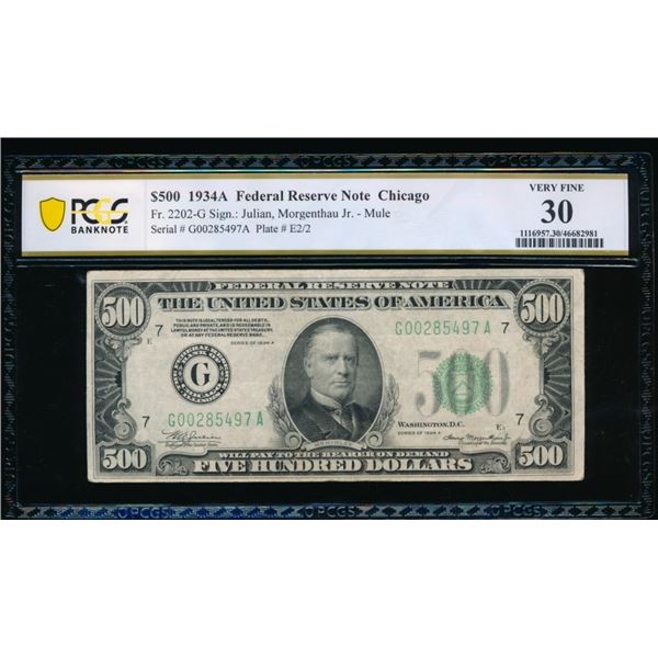 1934A $500 Chicago FRN PCGS 30
