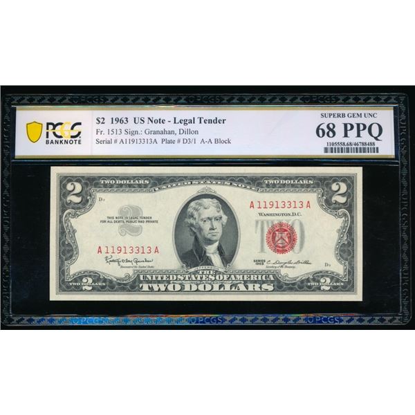 1963 $2 Legal Tender Note PCGS 68PPQ