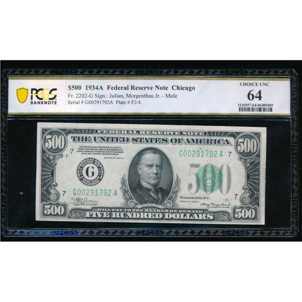 1934A $500 Chicago FRN PCGS 64