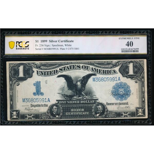 1899 $1 Black Eagle Silver Certificate PCGS 40