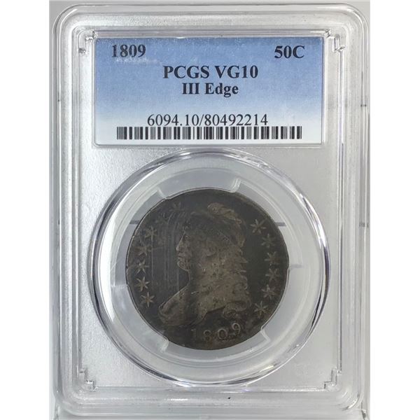 1809 Capped Bust Half Dollar PCGS VG10