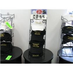 ASSORTED "BRIDE" AND "GROOM" BALL CAPS