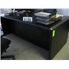 Image 1 : BLACK OFFICE DESK W/ROLL AROUND LEATHER OFFICE CHAIR
