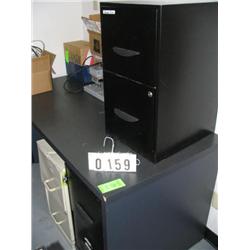 DESK AND FILE CABNITS (2 BLACK 1 TAN)