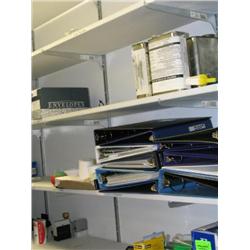MISC OFFICE SUPPLIES W/SHELVING