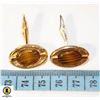 Image 1 : VINTAGE TIGERS EYE GOLD TONE CUFFLINKS