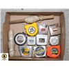 Image 1 : FLAT OF 10 TAPE MEASURES, ETC.