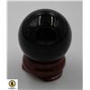 Image 1 : #188-NATURAL BLACK OBSIDIAN SPHERE BALL +STAND 30M
