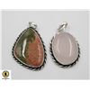 Image 1 : #84-NATURAL MOOKAITE & PINK ROSE QZ PENDANT