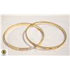 Image 1 : PAIR OF NEW GOLD TONE BANGLES