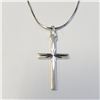 Image 1 : BZ1697-187 SILVER CROSS 18"  NECKLACE