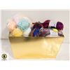 Image 1 : TOTE FULL OF SPOOLS OF YARN MOST NEW IN PACKS
