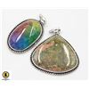 Image 1 : #72-NATURAL RAINBOW SOLAR QZ MOOKAITE  PENDANT