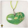 Image 1 : HEART SHAPED GREEN SEA SEDIMENT PENDANT NECKLACE