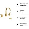 Image 2 : WORBWAY BATHROOM FAUCET, 3 HOLE, GOLD TONE