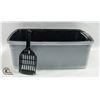 Image 1 : NEW BLACK AND CLEAR TOP CAT LITTER BOX WITH SCOOP