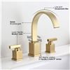 Image 2 : NEW WORBWAY BATHROOM SINK FAUCET IN GOLD TONE, TWO