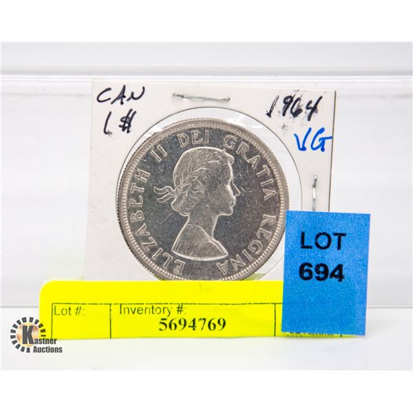 1964 SILVER CANADIAN DOLLAR