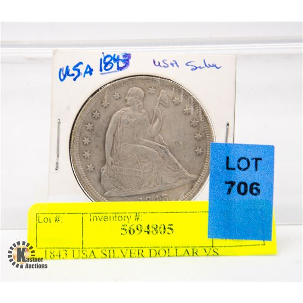 1843 USA SILVER DOLLAR