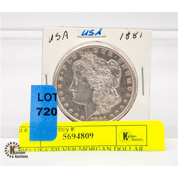 1881 USA SILVER MORGAN DOLLAR